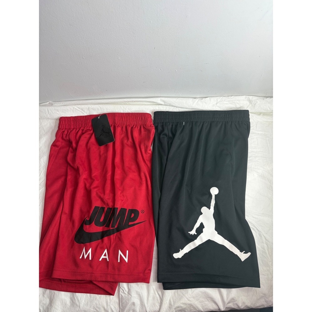 Kids Jordan Jumpman Shorts Red Black Athletic Basketball Performance Set L